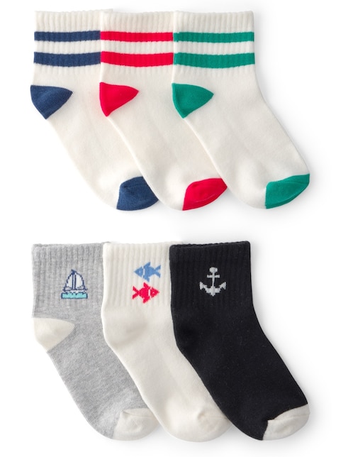 Calceta antiderrapante Carter's de algodón para niño 6 pares