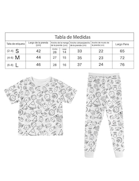 Set pijama Juana Gallo Coloreable infantil