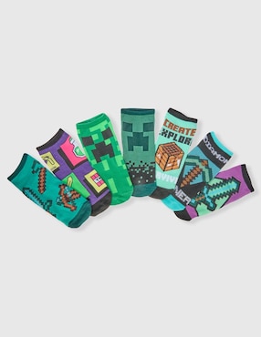 Set de tín Minecraft Minecraft de algodón para niño 7 pares