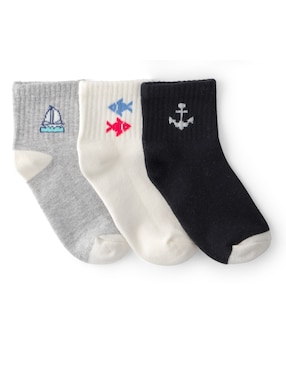 Calceta antiderrapante Carter's de algodón para niño 6 pares