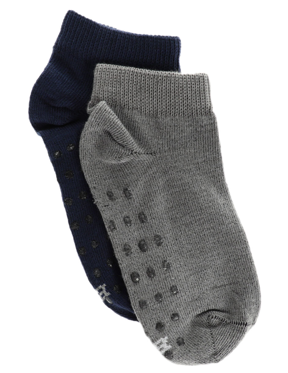 Calcetín antiderrapante de algodón para niño 2 pares