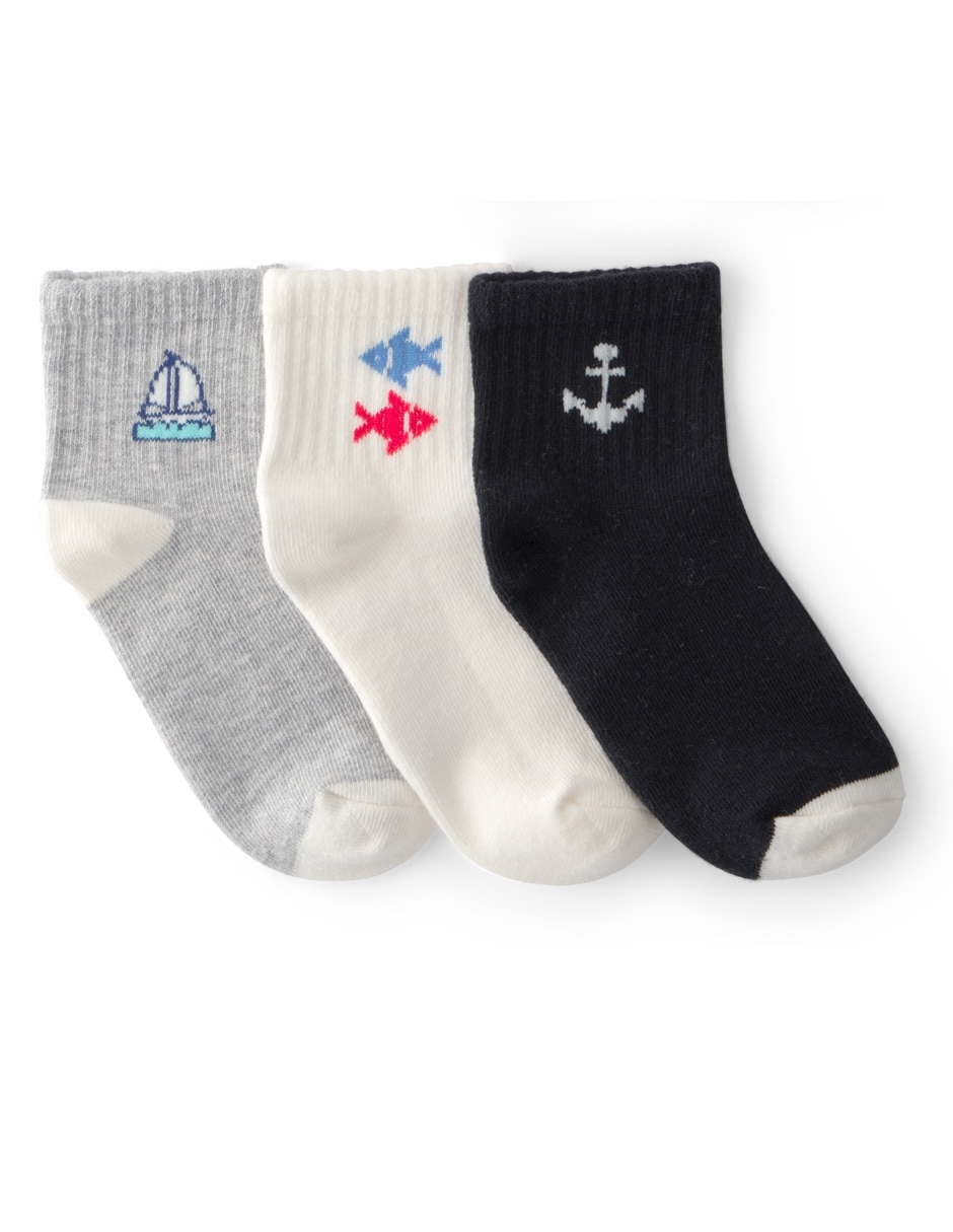 Calceta antiderrapante de algodón para niño 6 pares 2